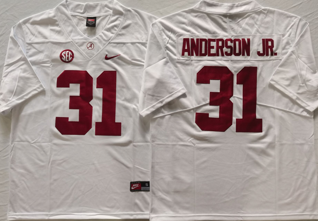 Men's Alabama Crimson Tide Will Anderson Jr #31 White Jersey